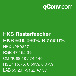 Color code: HKS Rasterfaecher - HKS 60K 090% Black 0% | qconv.com