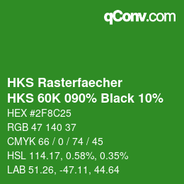 Farbcode: HKS Rasterfaecher - HKS 60K 090% Black 10% | qconv.com