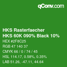 カラーコード: HKS Rasterfaecher - HKS 60K 090% Black 10% | qconv.com