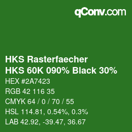 カラーコード: HKS Rasterfaecher - HKS 60K 090% Black 30% | qconv.com