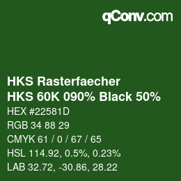 Color code: HKS Rasterfaecher - HKS 60K 090% Black 50% | qconv.com