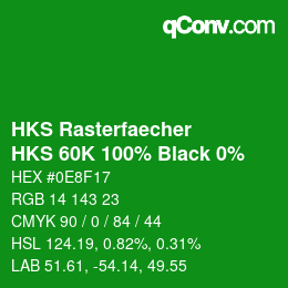 カラーコード: HKS Rasterfaecher - HKS 60K 100% Black 0% | qconv.com