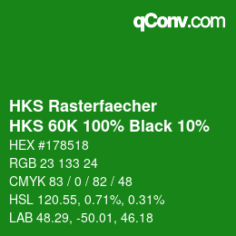 Code couleur: HKS Rasterfaecher - HKS 60K 100% Black 10% | qconv.com