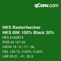 カラーコード: HKS Rasterfaecher - HKS 60K 100% Black 30% | qconv.com