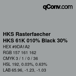 Color code: HKS Rasterfaecher - HKS 61K 010% Black 30% | qconv.com