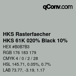 Color code: HKS Rasterfaecher - HKS 61K 020% Black 10% | qconv.com