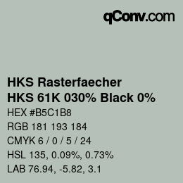 Color code: HKS Rasterfaecher - HKS 61K 030% Black 0% | qconv.com