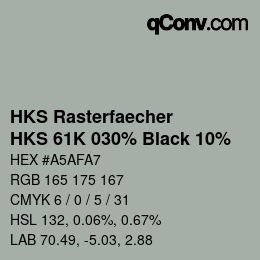 Color code: HKS Rasterfaecher - HKS 61K 030% Black 10% | qconv.com