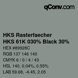 Color code: HKS Rasterfaecher - HKS 61K 030% Black 30% | qconv.com