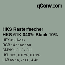 Color code: HKS Rasterfaecher - HKS 61K 040% Black 10% | qconv.com