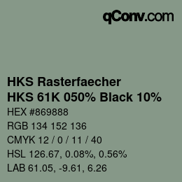 Color code: HKS Rasterfaecher - HKS 61K 050% Black 10% | qconv.com