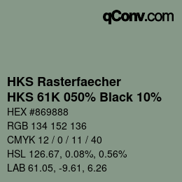 Código de color: HKS Rasterfaecher - HKS 61K 050% Black 10% | qconv.com
