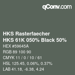 Código de color: HKS Rasterfaecher - HKS 61K 050% Black 50% | qconv.com