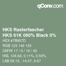 Color code: HKS Rasterfaecher - HKS 61K 060% Black 0% | qconv.com
