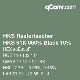 Code couleur: HKS Rasterfaecher - HKS 61K 060% Black 10% | qconv.com