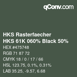 Color code: HKS Rasterfaecher - HKS 61K 060% Black 50% | qconv.com