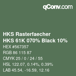 カラーコード: HKS Rasterfaecher - HKS 61K 070% Black 10% | qconv.com