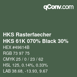 Color code: HKS Rasterfaecher - HKS 61K 070% Black 30% | qconv.com