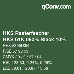 Code couleur: HKS Rasterfaecher - HKS 61K 080% Black 10% | qconv.com