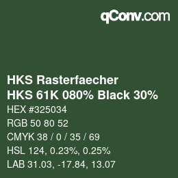 Color code: HKS Rasterfaecher - HKS 61K 080% Black 30% | qconv.com