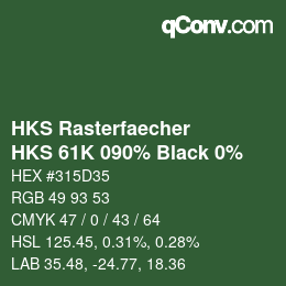 Color code: HKS Rasterfaecher - HKS 61K 090% Black 0% | qconv.com