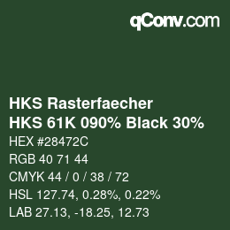 Color code: HKS Rasterfaecher - HKS 61K 090% Black 30% | qconv.com