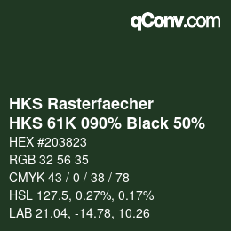 Código de color: HKS Rasterfaecher - HKS 61K 090% Black 50% | qconv.com