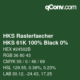 Color code: HKS Rasterfaecher - HKS 61K 100% Black 0% | qconv.com