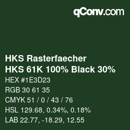 カラーコード: HKS Rasterfaecher - HKS 61K 100% Black 30% | qconv.com