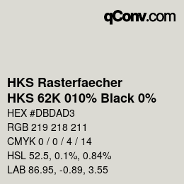 Código de color: HKS Rasterfaecher - HKS 62K 010% Black 0% | qconv.com