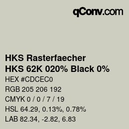 Color code: HKS Rasterfaecher - HKS 62K 020% Black 0% | qconv.com