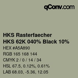 Código de color: HKS Rasterfaecher - HKS 62K 040% Black 10% | qconv.com