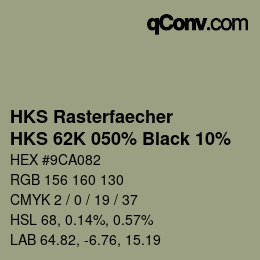 カラーコード: HKS Rasterfaecher - HKS 62K 050% Black 10% | qconv.com