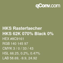 Código de color: HKS Rasterfaecher - HKS 62K 070% Black 0% | qconv.com