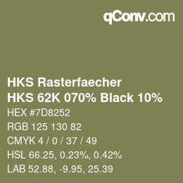 Color code: HKS Rasterfaecher - HKS 62K 070% Black 10% | qconv.com