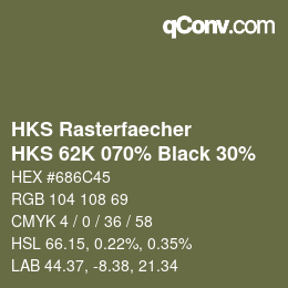 カラーコード: HKS Rasterfaecher - HKS 62K 070% Black 30% | qconv.com