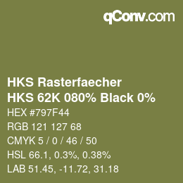 Farbcode: HKS Rasterfaecher - HKS 62K 080% Black 0% | qconv.com