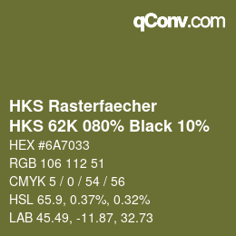 Code couleur: HKS Rasterfaecher - HKS 62K 080% Black 10% | qconv.com