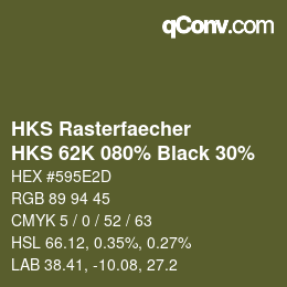 カラーコード: HKS Rasterfaecher - HKS 62K 080% Black 30% | qconv.com