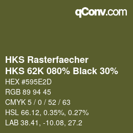 Farbcode: HKS Rasterfaecher - HKS 62K 080% Black 30% | qconv.com