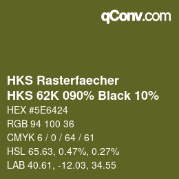 カラーコード: HKS Rasterfaecher - HKS 62K 090% Black 10% | qconv.com