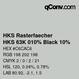 Color code: HKS Rasterfaecher - HKS 63K 010% Black 10% | qconv.com