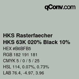 Código de color: HKS Rasterfaecher - HKS 63K 020% Black 10% | qconv.com