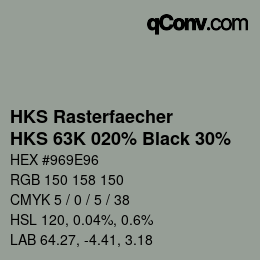 カラーコード: HKS Rasterfaecher - HKS 63K 020% Black 30% | qconv.com