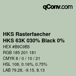 Código de color: HKS Rasterfaecher - HKS 63K 030% Black 0% | qconv.com