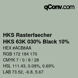 Color code: HKS Rasterfaecher - HKS 63K 030% Black 10% | qconv.com