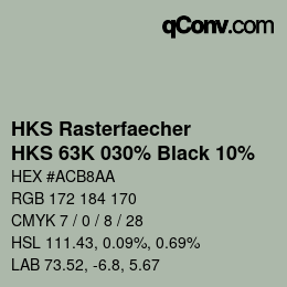 カラーコード: HKS Rasterfaecher - HKS 63K 030% Black 10% | qconv.com