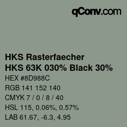 カラーコード: HKS Rasterfaecher - HKS 63K 030% Black 30% | qconv.com