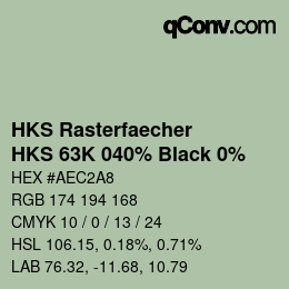 Color code: HKS Rasterfaecher - HKS 63K 040% Black 0% | qconv.com