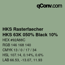 Code couleur: HKS Rasterfaecher - HKS 63K 050% Black 10% | qconv.com